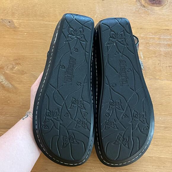 Alegria VIE-132 Women’s Leather Sandals Size 39 9 Floral Metallic Floral Cottage - Picture 7 of 7